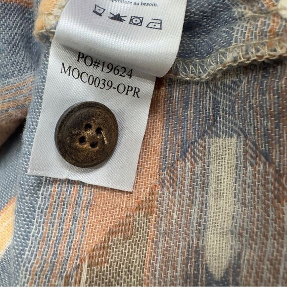 Faherty RARE Doug Good Feather Aztec Tribal Organic Cotton Poncho Hoodie Mens M - Picture 13 of 14